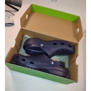 Crocs Unisex Adult Navy Rubber Slip On Casual Baya Clogs Shoes M9/W11